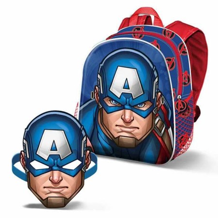 Mochila Escolar Capitán América Máscara 27 x 24 x 9,5 cm