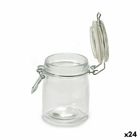 Tarro Cierre hermético Transparente Silicona Cromo 150 ml 9 x 9,5 x 6,5 cm (24 Unidades)