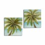 Lienzo Palmera Azul Marrón Verde 3 x 80 x 80 cm (2 Unidades)