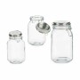 Bocal Fermeture hermétique Transparent Argenté verre 1,5 L 13 x 20 x 11,3 cm (12 Unités)