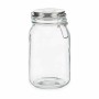 Bocal Fermeture hermétique Transparent Argenté verre 1,5 L 13 x 20 x 11,3 cm (12 Unités)