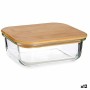 Boîte à repas rectangulaire avec couvercle Bambou 640 ml 12,9 x 5,7 x 17,3 cm (12 Unités)