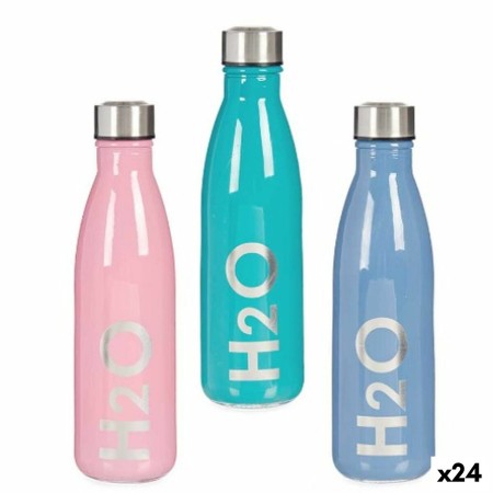 Bouteille H2O verre Acier inoxydable 650 ml (24 Unités)