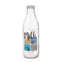 Botella de Cristal Leche Transparente Metal Vidrio 1 L (6 Unidades)