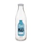 Botella de Cristal Leche Transparente Metal Vidrio 1 L (6 Unidades)