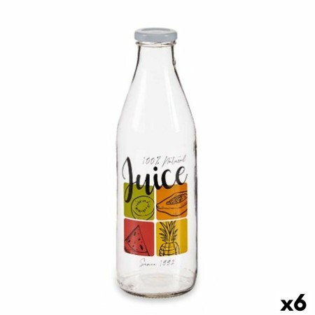 Bouteille en Verre Jus Transparent Métal verre 1 L (6 Unités)