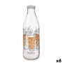 Botella de Cristal Zumo Transparente Metal Vidrio 1 L (6 Unidades)