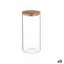 Tarro Cierre hermético Transparente Bambú 1,8 L 10,3 x 25,3 x 10,3 cm (12 Unidades)