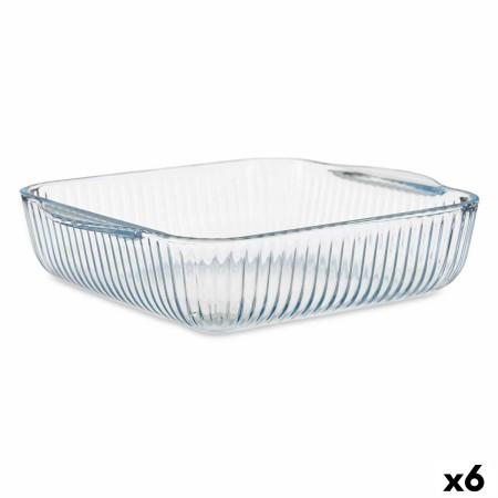 Bandeja para Horno Transparente Vidrio de Borosilicato 21,5 x 6 x 25,2 cm (6 Unidades)