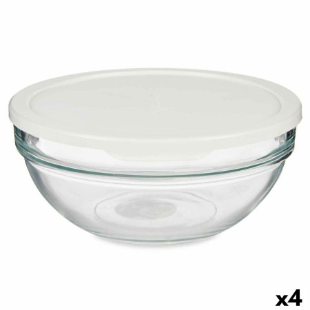 Fiambrera Redonda con Tapa Chefs Blanco 1,135 L 17,2 x 7,6 x 17,2 cm (4 Unidades)