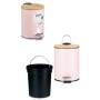 Papelera Rosa Metal Bambú 3 L (4 Unidades)