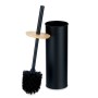 Brosse de salle de wc Noir Métal Bambou Plastique 9,5 X 27 X 9,5 cm (6 Unités)