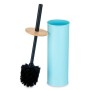 Brosse de salle de wc Bleu Métal Bambou Plastique 9,5 X 27 X 9,5 cm (6 Unités)