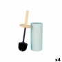 Brosse de salle de wc Bleu Bois Résine 10,2 x 38 x 10,2 cm (4 Unités)