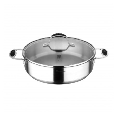 Cacerola con Tapa de Cristal Masterpro Q3521 4,5 L Acero Inoxidable