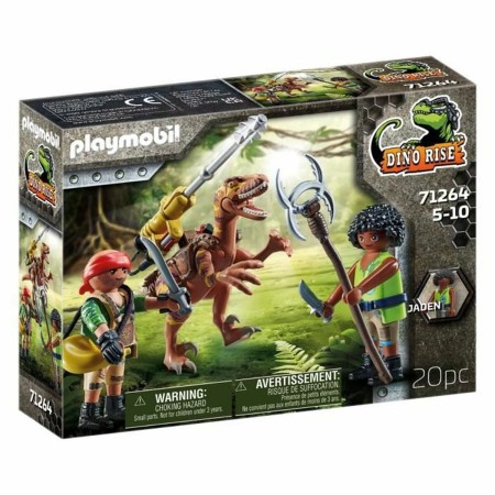 Playset  Playmobil Dino Rise - Deinonychus and Warriors 71264     20 Pièces