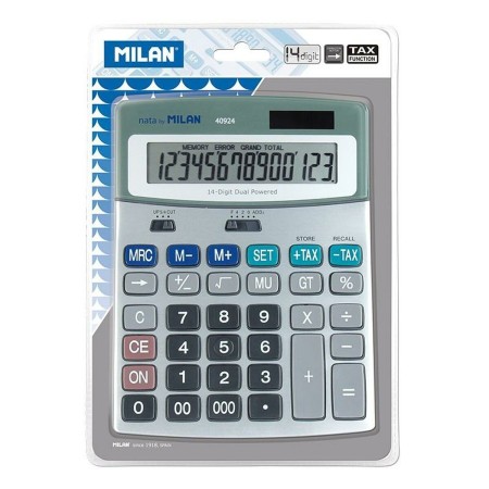 Calculadora Milan Blanco Plateado Metal 18,5 x 14 x 2 cm