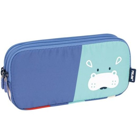 Estuche Escolar Milan Animals Azul 20 x 11 x 6,5 cm