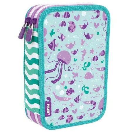 Plumier double Milan Multicouleur 19,5 x 13 x 5 cm