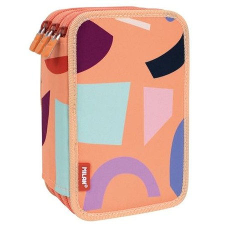 Plumier Triple Milan Animals Naranja 19,5 x 13 x 7,5 cm