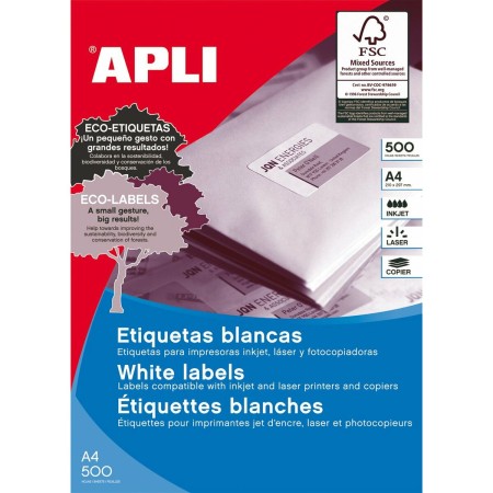 Etiquetas adhesivas Apli  Blanco Papel 500 Hojas 70 x 35 mm