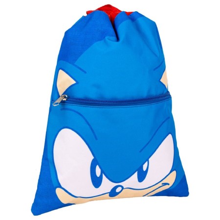 Mochila Saco Infantil Sonic Azul 27 x 33 cm