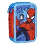Plumier Triple Spiderman Azul 13 x 7,5 x 20 cm