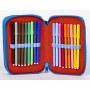 Plumier Triple Spiderman Azul 13 x 7,5 x 20 cm
