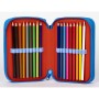 Plumier Triple Spiderman Azul 13 x 7,5 x 20 cm