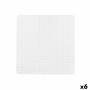 Alfombrilla Antideslizante para Ducha Cuadros Blanco PVC 50,3 x 50,3 x 0,7 cm (6 Unidades)