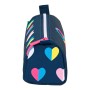 Estuche Escolar Benetton Corazones Multicolor Azul marino 21 x 8 x 7 cm