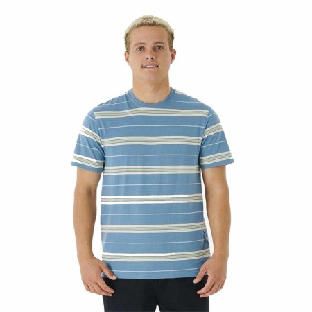 Camiseta Rip Curl Surf Revival Stripe Aguamarina Hombre