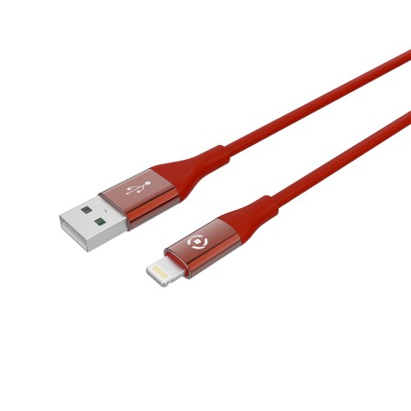 Câble USB vers Lightning Celly USBLIGHTCOLORRD Rouge 1 m