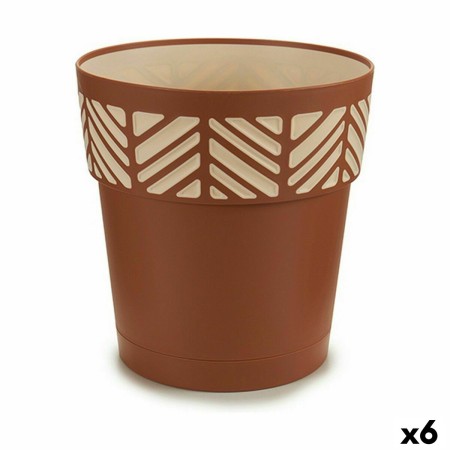 Maceta Autorriego Stefanplast Orfeo Terracota Plástico 25 x 25 x 25 cm (6 Unidades)