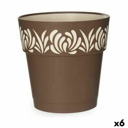 Pot auto-arrosant Stefanplast Gaia Marron Plastique 25 x 25 x 25 cm (6 Unités)