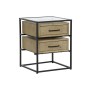 Mesita de Noche DKD Home Decor Negro Natural Metal Madera MDF 45 x 45 x 58 cm