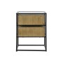 Table de Nuit DKD Home Decor Noir Naturel Métal Bois MDF 45 x 45 x 58 cm