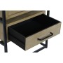 Table de Nuit DKD Home Decor Noir Naturel Métal Bois MDF 45 x 45 x 58 cm