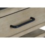 Mesita de Noche DKD Home Decor Negro Natural Metal Madera MDF 45 x 45 x 58 cm