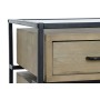 Mesita de Noche DKD Home Decor Negro Natural Metal Madera MDF 45 x 45 x 58 cm