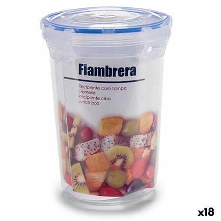 Fiambrera Hermética Cilindro Transparente Plástico 1,2 L 13 x 17 x 13 cm (18 Unidades)