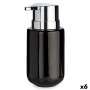 Dispensador de Jabón Negro Plateado Metal Cerámica 350 ml (6 Unidades)