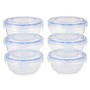 Set de Fiambreras Hermético Azul Transparente Plástico 800 ml 15,5 x 7,5 x 15,5 cm (8 Unidades)