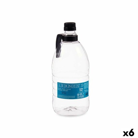 Bouteille Avec poignée Noir Transparent Plastique 2 L 11,5 x 28,7 x 11,5 cm (6 Unités)