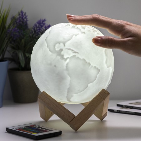 Lampe LED Rechargeable Planète Terre Worldy InnovaGoods V0103265 Blanc Multicouleur Plastique (Reconditionné A)