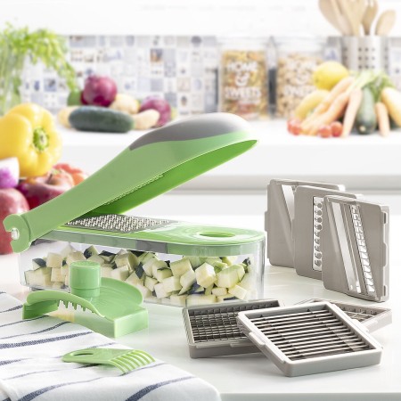 Cortador de Verduras, Rallador y Mandolina con Recetas y Accesorios 7 en 1 Choppie Expert InnovaGoods V0103134 (Reacondicionado
