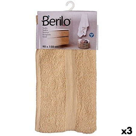 Toalla de baño 90 x 150 cm Crema (3 Unidades)