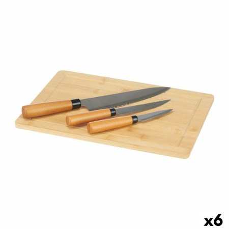 Set de Cuchillos Tabla de cortar Queso Bambú (6 Unidades)