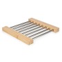 Salvamantel Extensible Marrón Plateado Metal Bambú (12 Unidades)