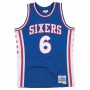 Camiseta de baloncesto Mitchell & Ness Philadelphia 76ers 1976-77 Nº6 Julius Erving Azul